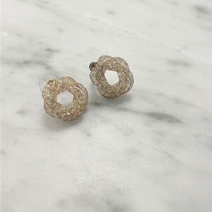 Elegant Gold Mesh Filament Earrings